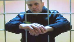 FOTO DE ARCHIVO: El líder de la oposición rusa Alexei Navalny es visto en una pantalla a través de un enlace de video desde la colonia penal correctiva IK-2 en Pokrov durante una audiencia judicial para considerar una apelación contra su sentencia de prisión en Moscú, Rusia, el 24 de mayo de 2022. REUTERS/ Evgenia Novozhenina/Foto de archivo